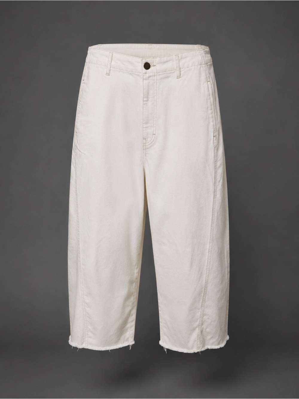 a.n.a High Rise Wide Leg Crop Pants‎ Women 14 Ivory White Frayed Hem NWOT